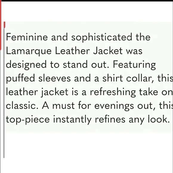 NWT LaMarque luxury white leather jacket size medium - Picture 11 of 17